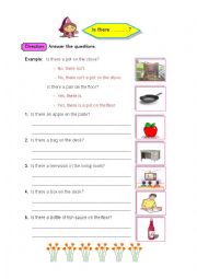 English Worksheet: Is there......?