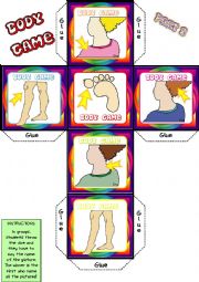 English Worksheet: The Body - DICE Game (2)