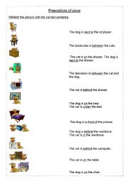 English Worksheet: Prepositions of place