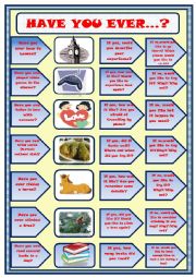 English Worksheet: Have you ever...? Speaking activity-questions