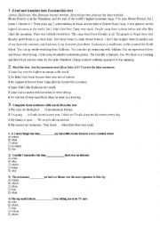 English Worksheet: Elementary Grammar Test - 2