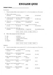 English Worksheet: English Quiz - Mix Tenses and Vocabulary