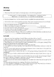 English Worksheet: Missing