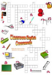 Classroom objects Crosswords
