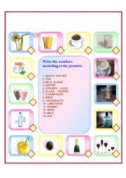 English Worksheet: DRINKS