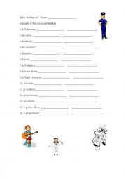 English Worksheet: What do they do? 