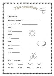 English Worksheet: The weather worksheet