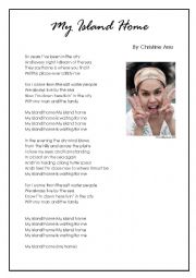 English Worksheet: My Island Home [Christine Anu]