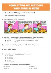 English Worksheet: Comic strips and Cartoons with Phrasal Verbs