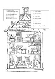English Worksheet: Mouse House Verbs