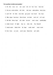 English Worksheet: Short and Long vowels practice