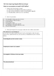 English Worksheet: TED Talks: Digital Age Etiquette With Evan Selinger