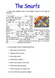 English Worksheet: smurf