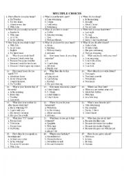 English Worksheet: Wh question words