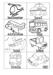 English Worksheet: PuzzleFlashcardsTransportation