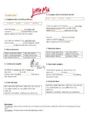 English Worksheet: Song: 