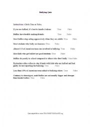 English Worksheet: Bullying Interview