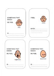 English Worksheet: EMOTIONS SPEAKING CARDS