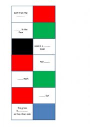 Dominoes - Colour Idioms - black, red, blue, green