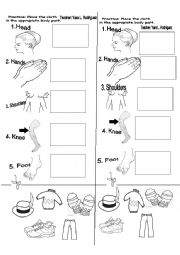 English Worksheet: WORKSHOP ABOUT BODY PARTS 