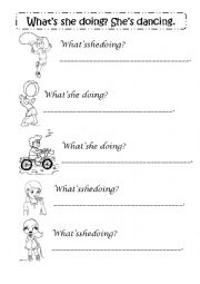 English Worksheet: Whats she doing?