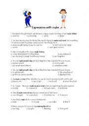 English Worksheet: Idioms with Make