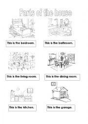 English Worksheet: parts of the house