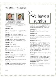 English Worksheet: TV Series The Office -Surplus-