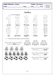 English Worksheet: Numbers