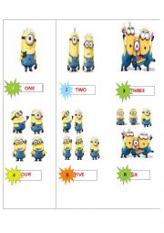 MINION NUMBER FLASHCARD