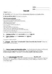 English Worksheet: Peer Editing