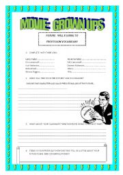 English Worksheet: future with movie grown ups