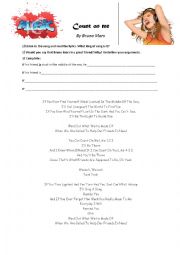 English Worksheet: Bruno mars song 