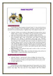 English Worksheet: Narcolepsy