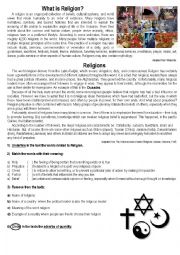 English Worksheet: Religion -(Adverbs of Quantity)