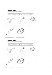 English Worksheet: Classroom objects