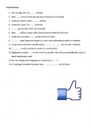 English Worksheet: Facebook Quiz