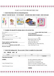 English Worksheet: say  alittel pray for you