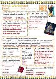 English Worksheet: Dispicable me 2