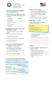 English Worksheet: present continuous 7th grade
