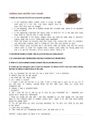 English Worksheet: Indiana Jones and the Last Crusade Movie worksheet