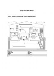 English Worksheet: Parts of the house