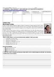 English Worksheet: DAILY ROUTINES