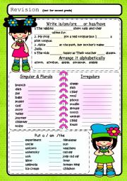 English Worksheet: test for second grade