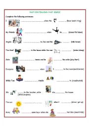 English Worksheet: PAST CONTINUOUS / PAST SIMPLE