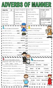 English Worksheet: adverbs of manner