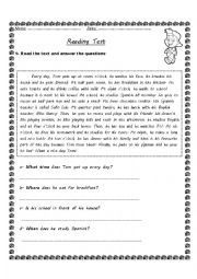 English Worksheet: Reading Test