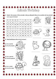 English Worksheet: animals