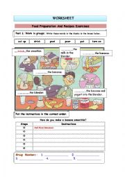 English Worksheet: Food Preparation