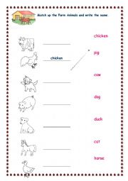 English Worksheet: Match the animal with the name